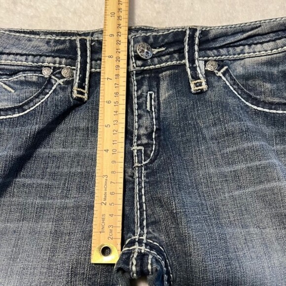 Studio 5 Womens Blue Straight Leg Mid Rise Denim Jeans Cotton Blend Size W33 - Picture 8 of 9